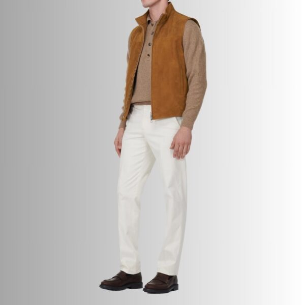Gilet Daim Marron Pour Homme