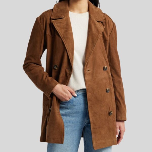 Manteau court Daim Femme