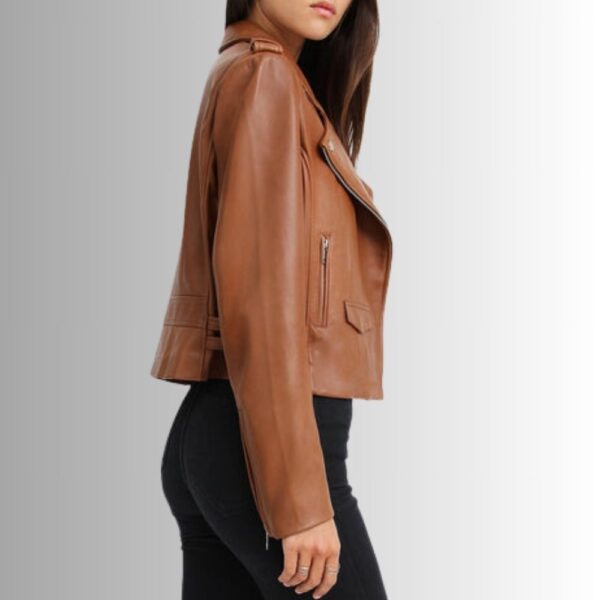 Perfecto Cuir Marron Femme - Tondue