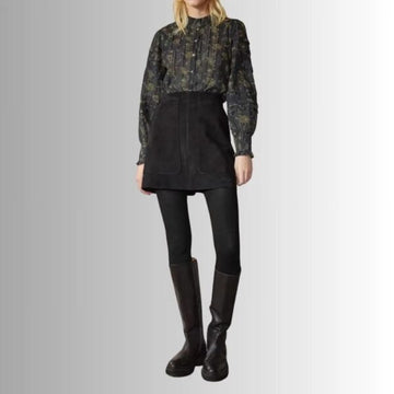 Jupe Daim Noir Pour Femme - Style Court
