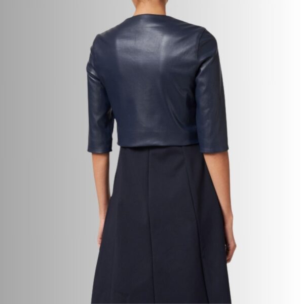 Vest En Cuir Bleu Femme - Bleu