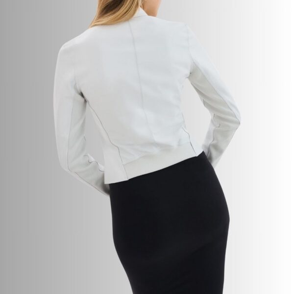 Veste Femme Cuir Blanc - Édition du Concepteur