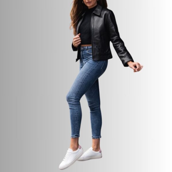 Veste En Cuir Noir Femme - Style classique