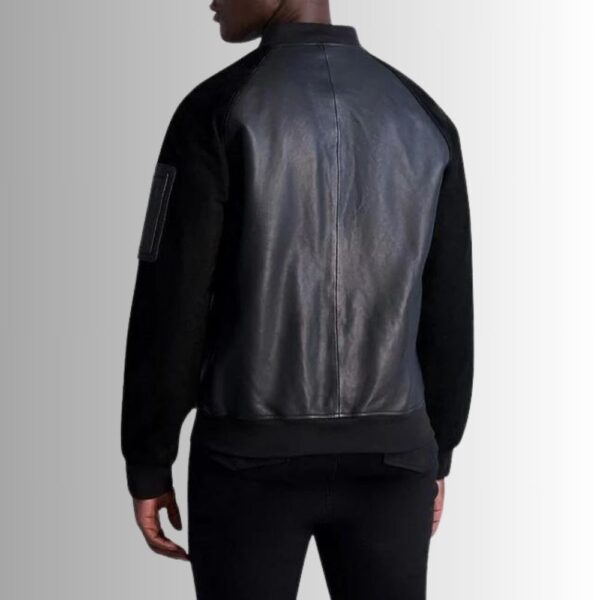 Onyx Varsity – Veste Cuir et Daim Homme Noir Style Urbain