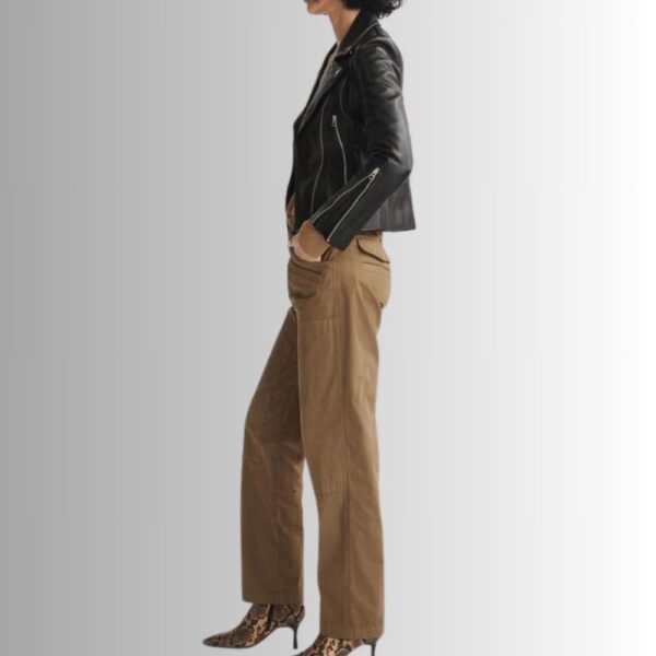 Blouson Femme Cuir Noir - Style motard