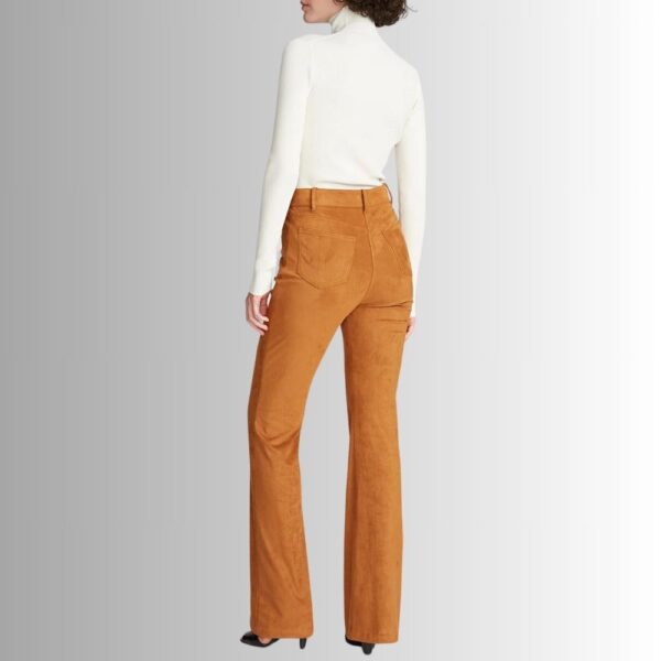 Pantalon En Daim Femme - Marron Selle