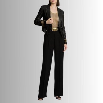 Veste Blazer Cuir Femme - Noir