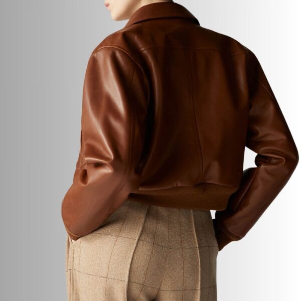 Veste En Cuir Marron Femme - Cuir de Veau