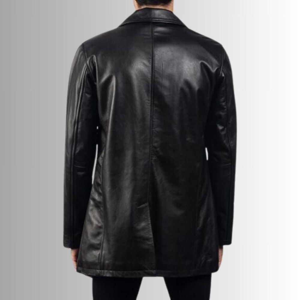 Manteau en cuir Homme - Noir