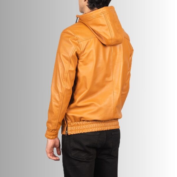 Bronze Urbain – Veste à capuche cuir homme – Look streetwear marron