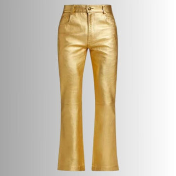 Pantalon Cuir Homme Luxe - Métallique