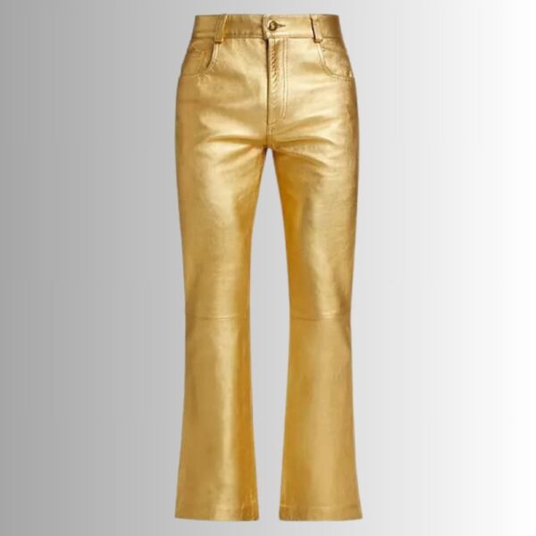Pantalon Cuir Homme Luxe - Métallique