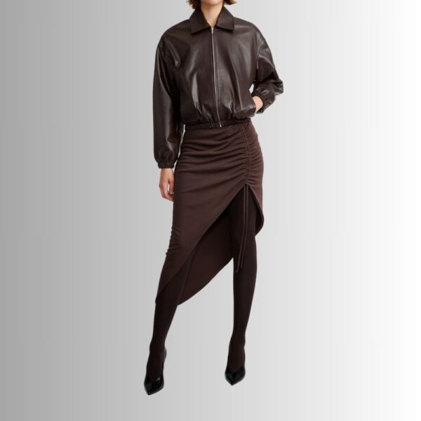 Blouson Cuir Marron Femme - Rebelle