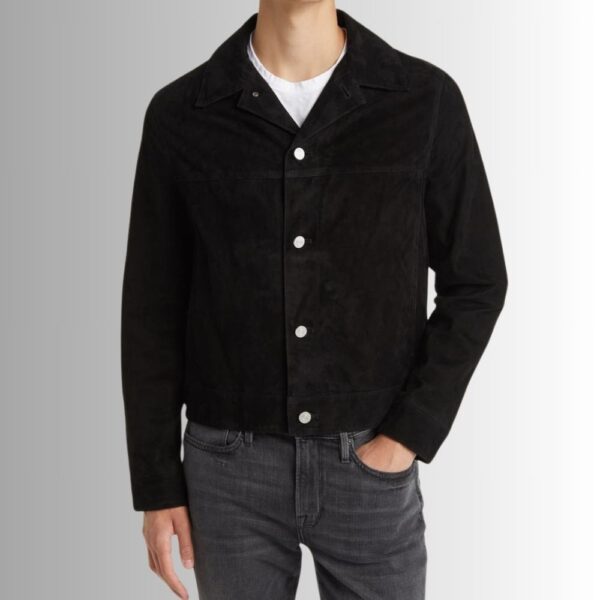 Veste En Daim Noir Homme - Style Camionneur