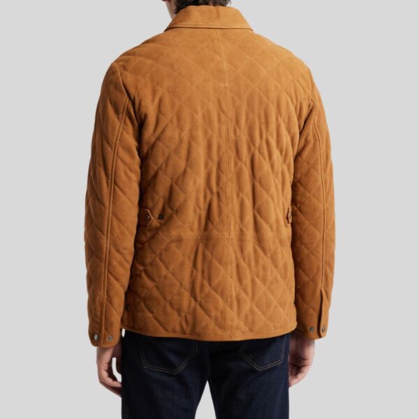 Terra Lux – Blouson Homme en Daim Marron Matelassé