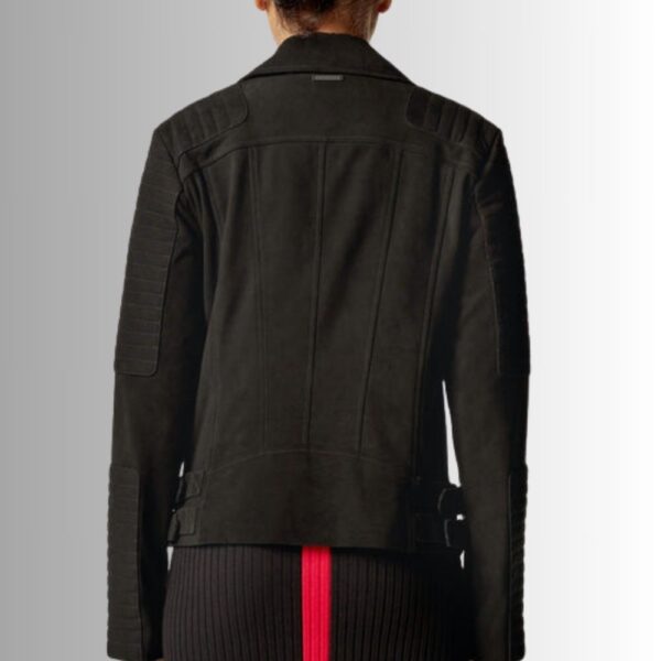 Perfecto Daim Femme Noir - Style Motard