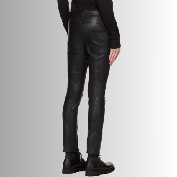 Pantalon En Cuir Moto Homme - Noir