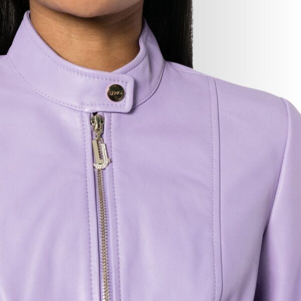 Veste En Cuir Femme Violet Lavande en Agneau