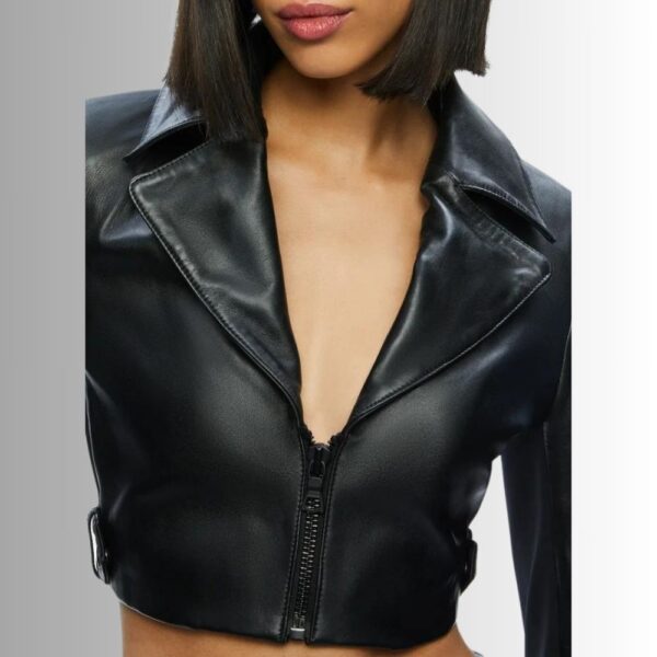 Veste En Cuir Noir Courte Femme