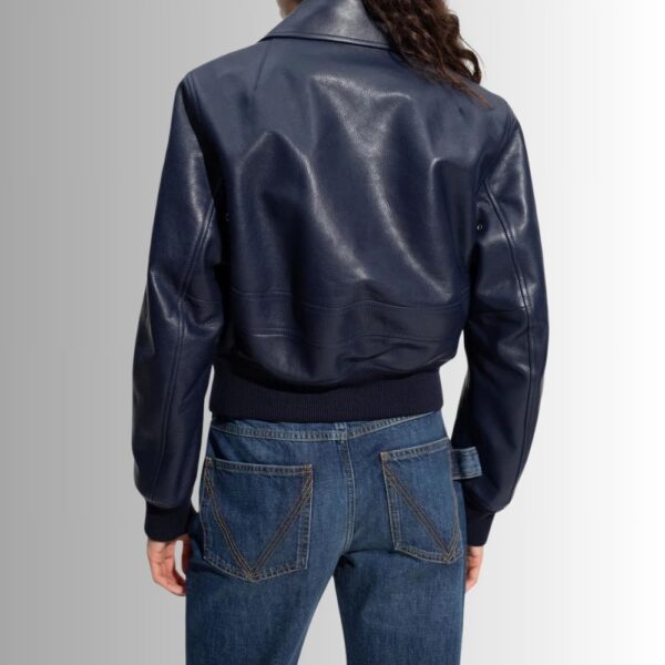 Veste Cuir Bleu Femme - Royale