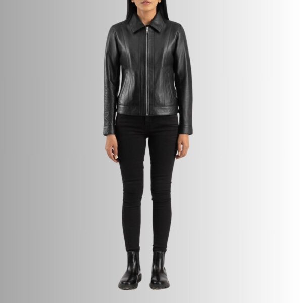 Veste Noir Cuir Femme - Classique