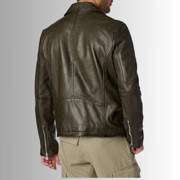 Perfecto Vert Kaki – Veste cuir homme style biker – Coupe asymétrique zippée