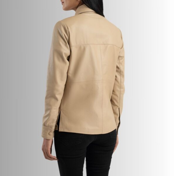 Veste Cuir Beige Femme - Style de Chemise