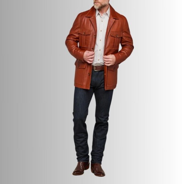 Manteau 3 4 Cuir Homme - Safari