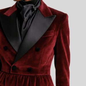 Margot Blazer Femme Velours Bordeaux