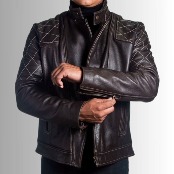 Blouson Marron Cuir Homme - La Sensation du Motard