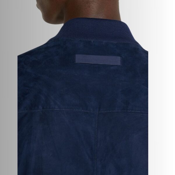 Veste En Daim Bleu Homme - Classique