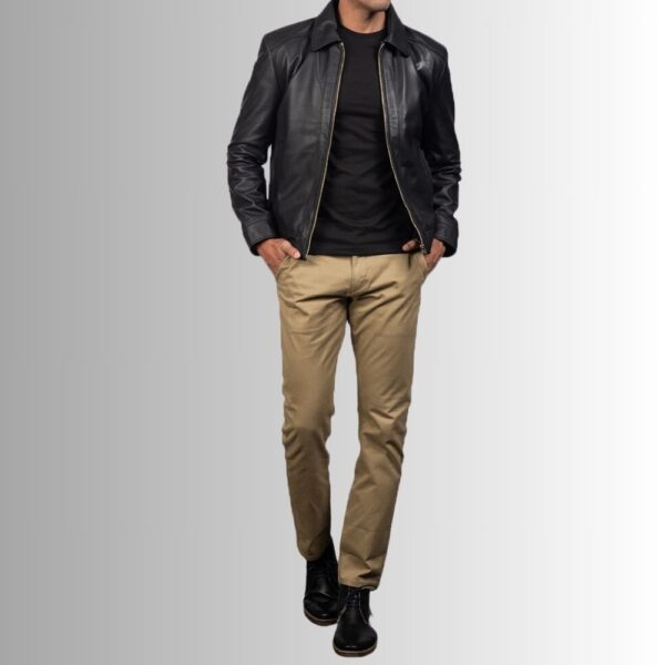 Noir Atlas – Veste Cuir Noir Homme – Blouson Classique Zippé