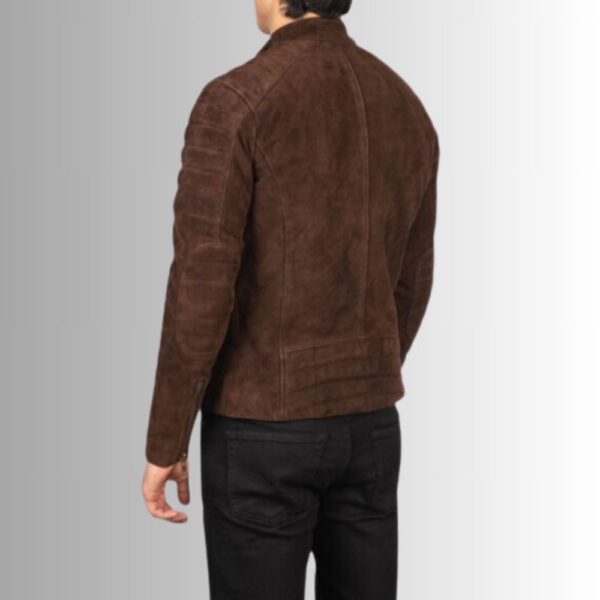 Veste Daim Marron Homme - Style motard