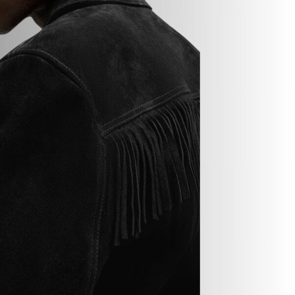 Veste Daim Franges Homme - Noir