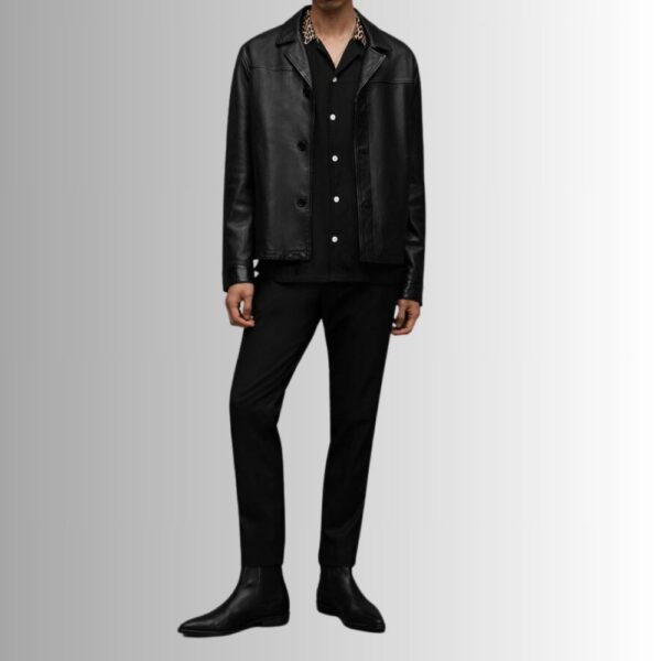 Noir Classic – Veste Cuir Homme Luxe Coupe Ajustée Élégante