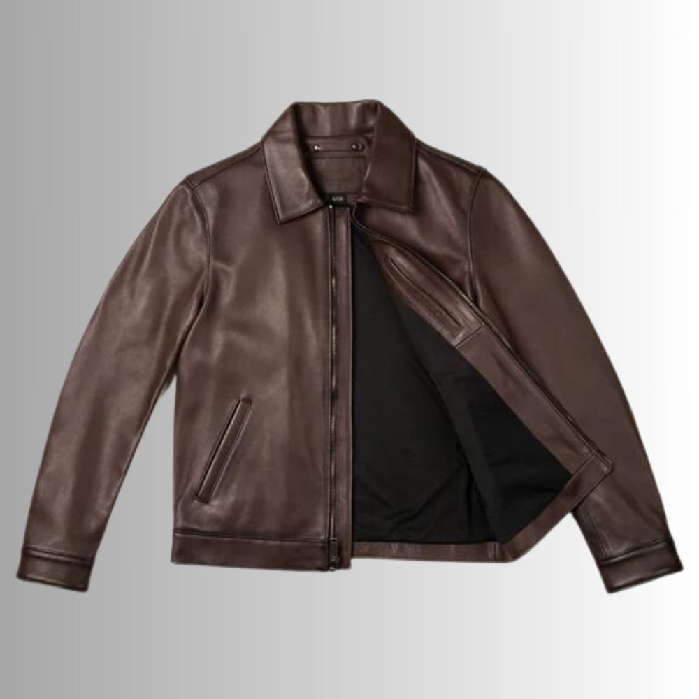 Blouson Cuir Marron Homme - Élégante et Confortable